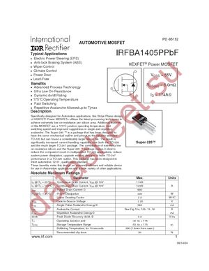 IRFBA1405PPBF datasheet  